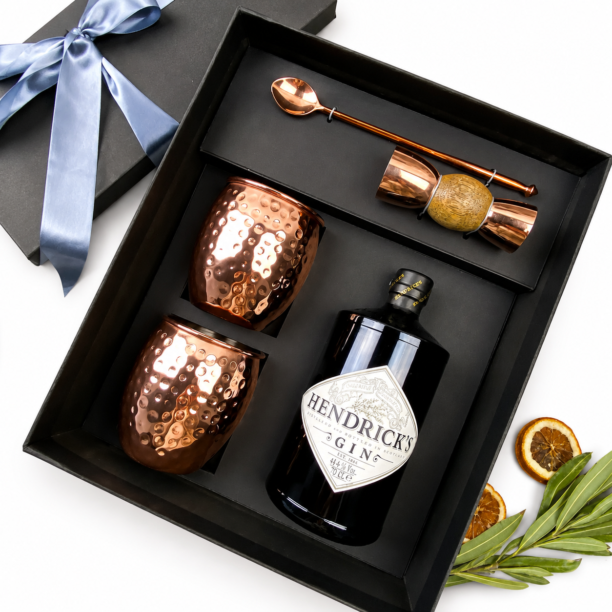 CAJA GIN + SET COBRIZADO
