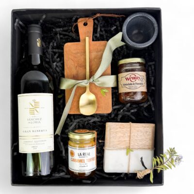 CAJA GOURMET APERITIVO DULCE MARMOL Y MADERAS