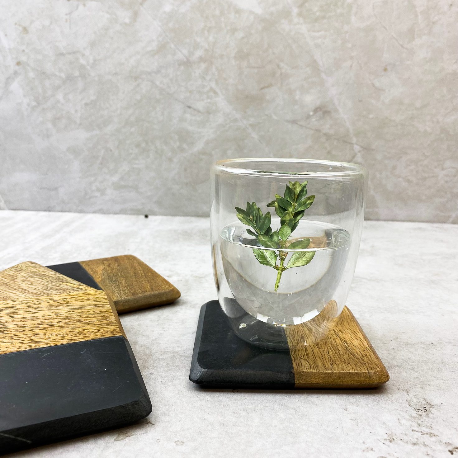 POSAVASOS MARMOL NEGRO - Imagen 3