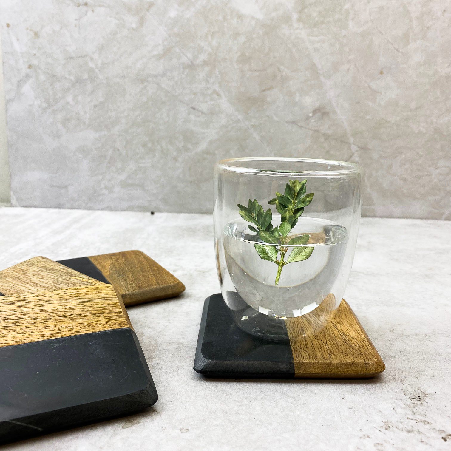 POSAVASOS MARMOL NEGRO - Imagen 2