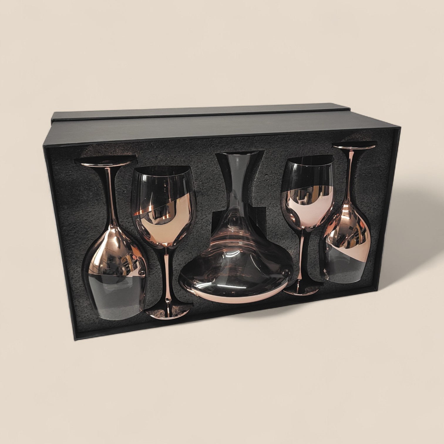 SET DE COPAS Y DECANTADOR PARA VINOS COBRIZADO - Imagen 6