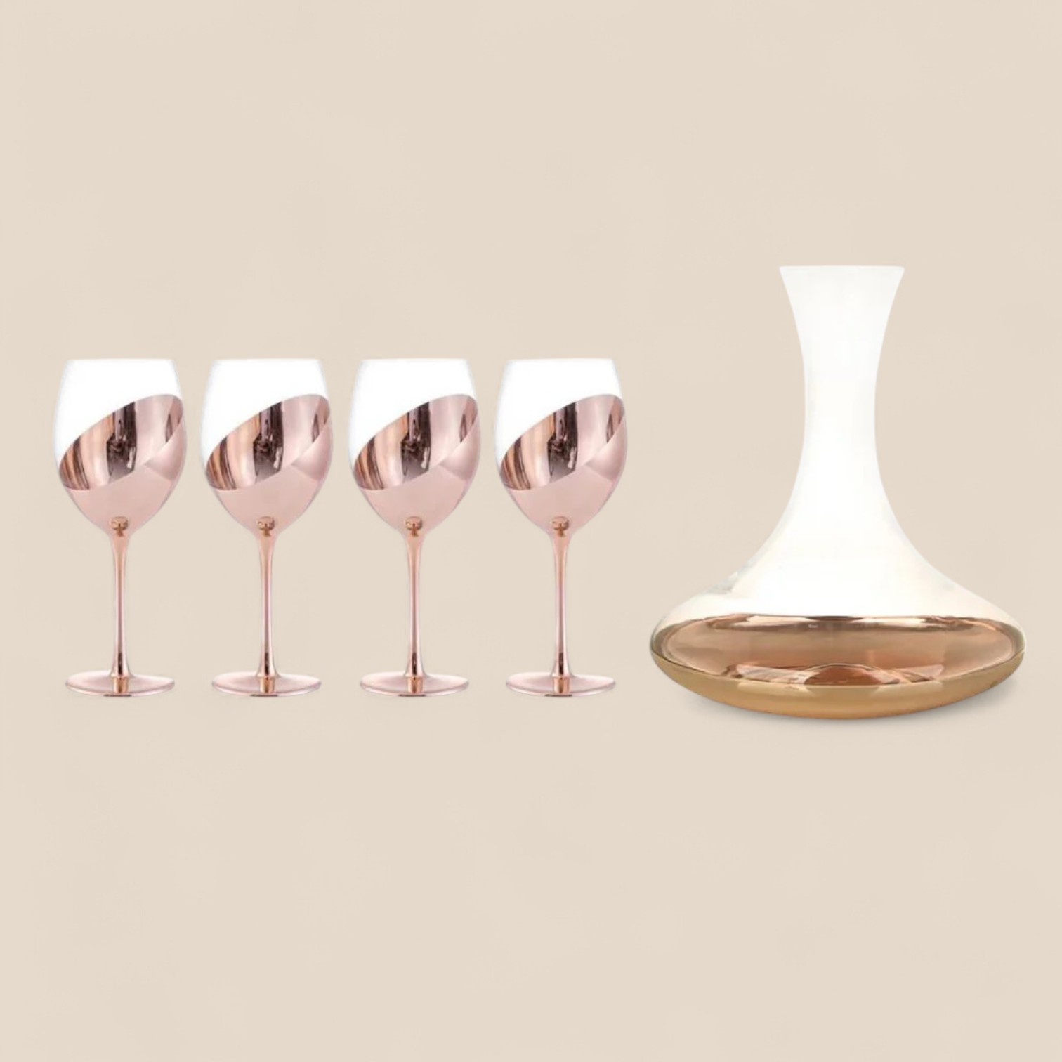 SET DE COPAS Y DECANTADOR PARA VINOS COBRIZADO - Imagen 10