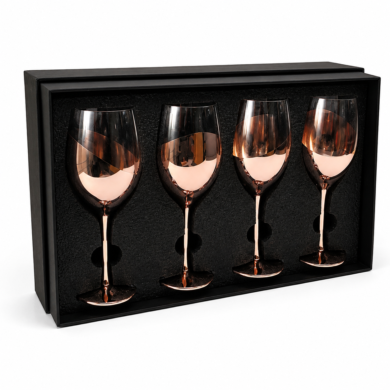 SET DE 4 COPAS DE VINO COBRIZADAS - Imagen 3