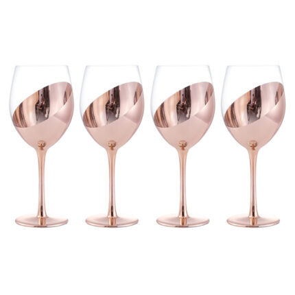 SET DE 4 COPAS DE VINO COBRIZADAS