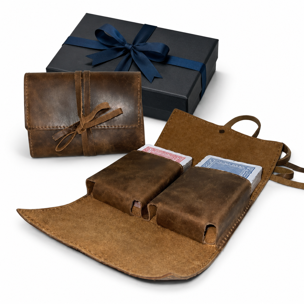 JUEGO CARTAS EN FUNDA CUERO