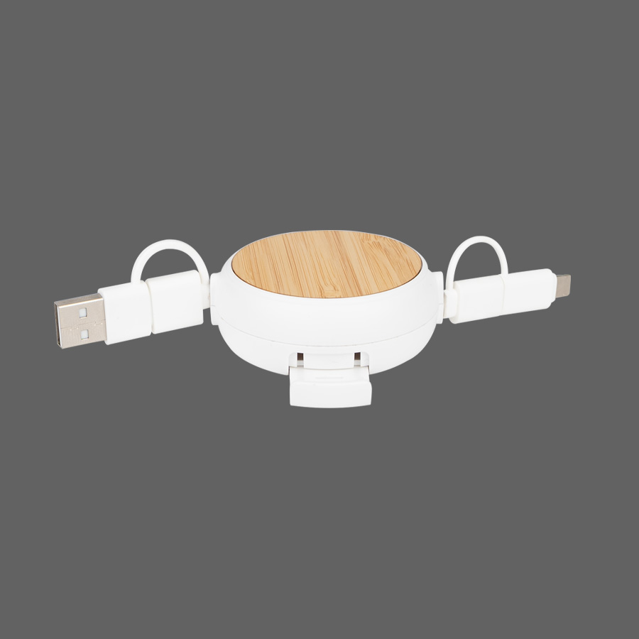 CONNECT MULTICARGADOR RETRÁCTIL 4 EN 1 DE ABS/BAMBOO - Imagen 7