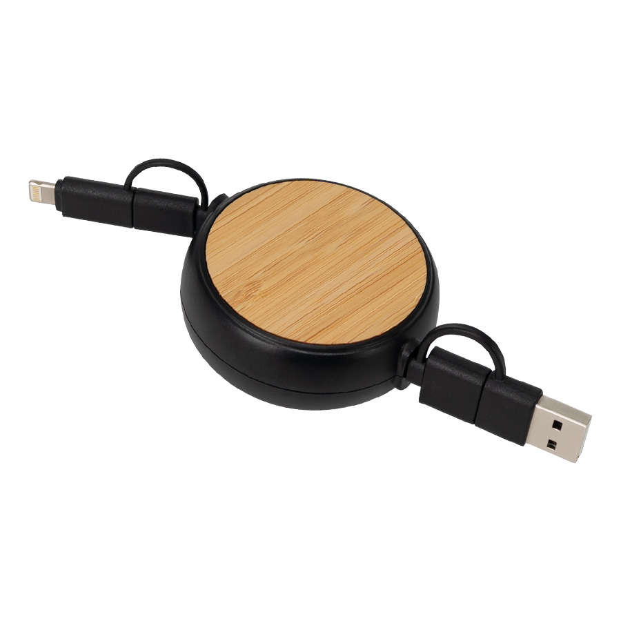 CONNECT MULTICARGADOR RETRÁCTIL 4 EN 1 DE ABS/BAMBOO - Imagen 8