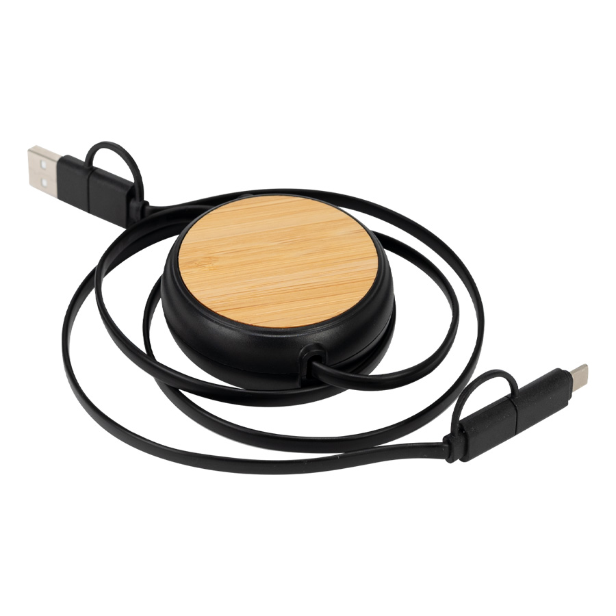 CONNECT MULTICARGADOR RETRÁCTIL 4 EN 1 DE ABS/BAMBOO - Imagen 9
