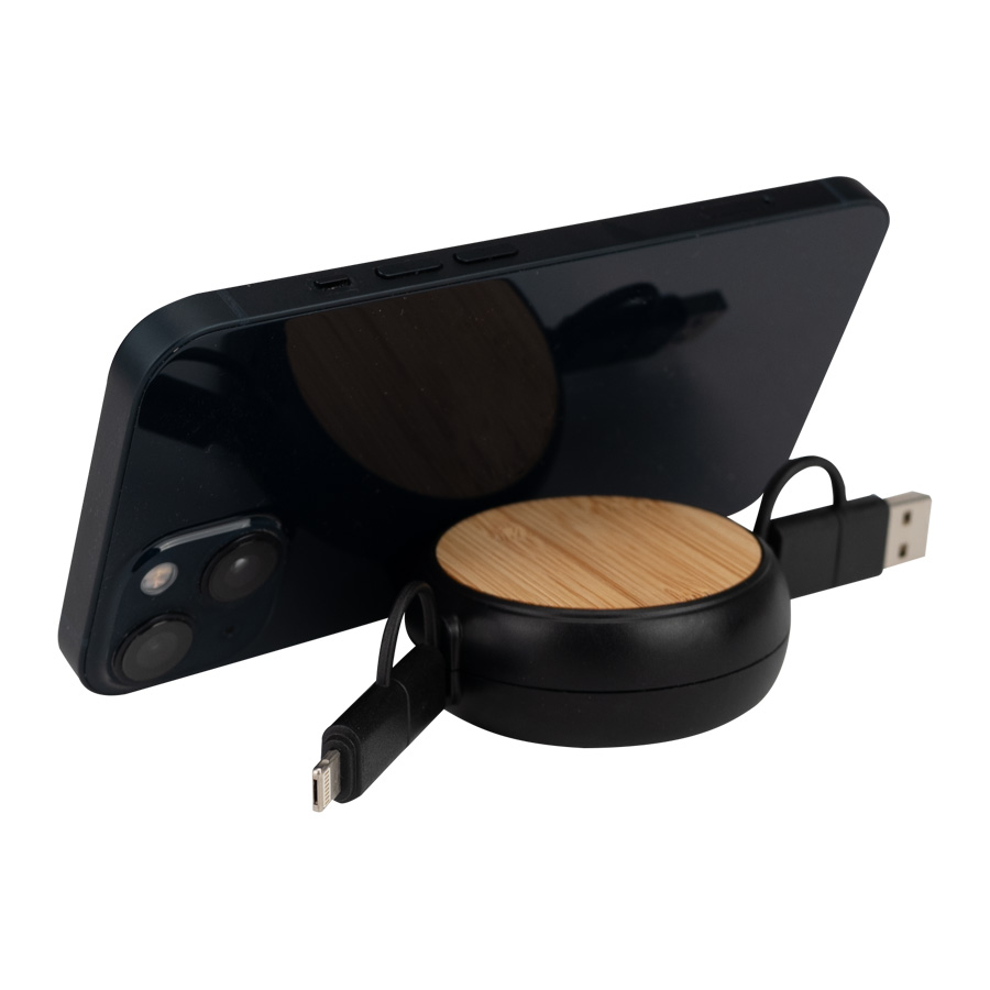 CONNECT MULTICARGADOR RETRÁCTIL 4 EN 1 DE ABS/BAMBOO - Imagen 10