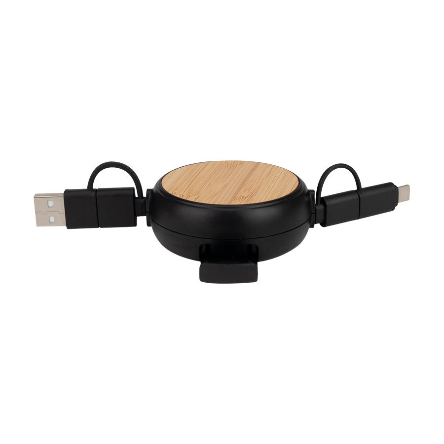 CONNECT MULTICARGADOR RETRÁCTIL 4 EN 1 DE ABS/BAMBOO - Imagen 12