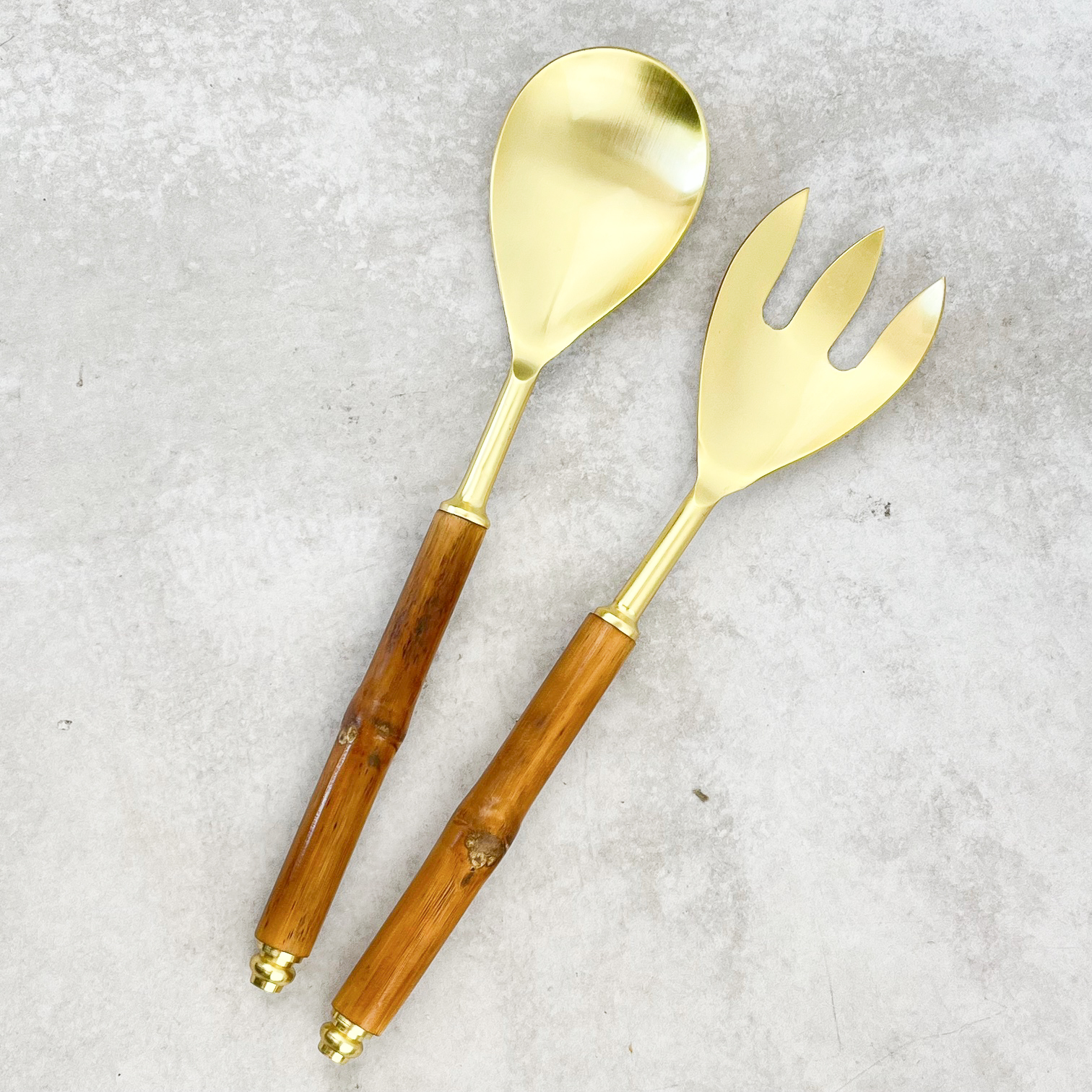CUCHARAS BAMBU DORADAS