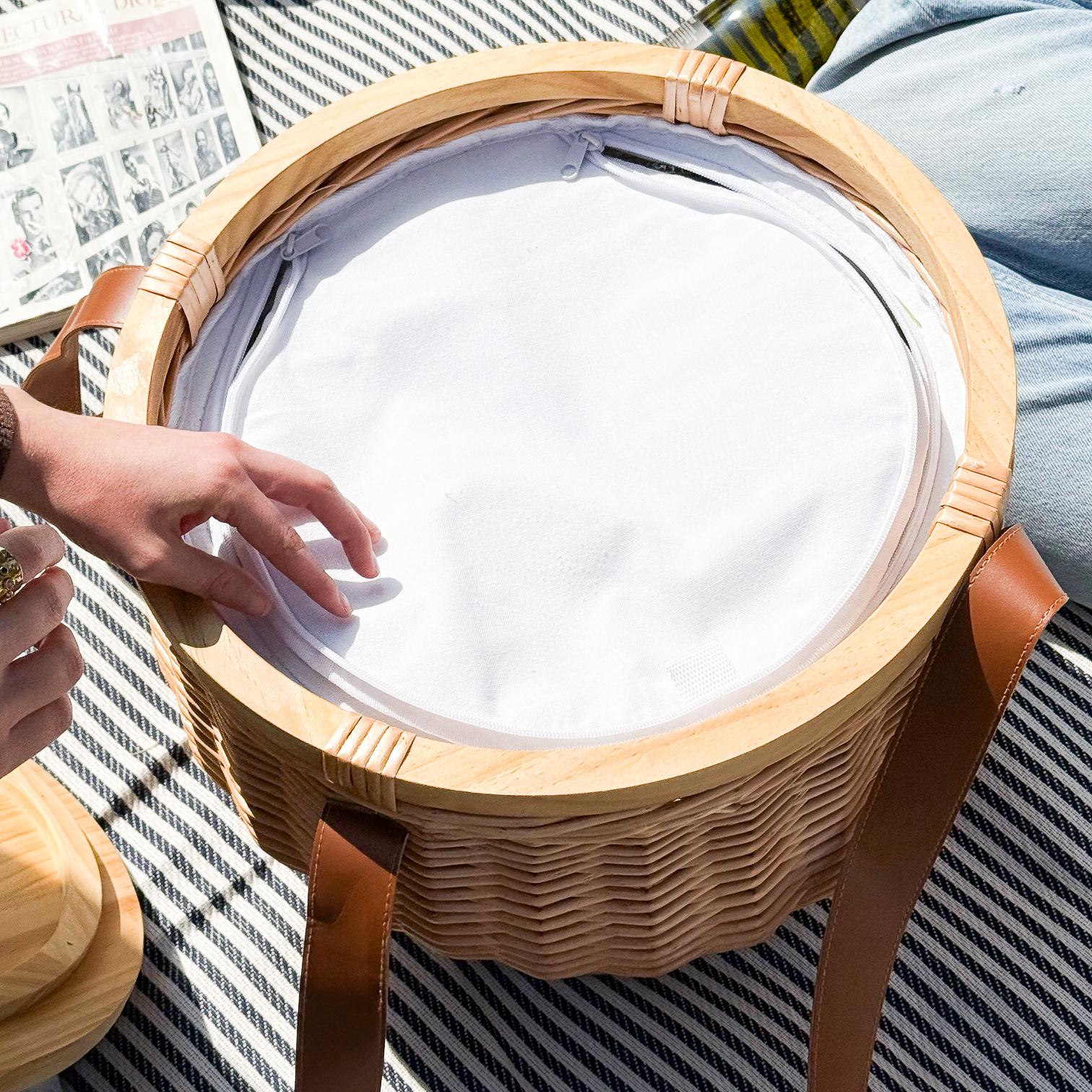 CANASTO PICNIC COOLER RATTAN - Imagen 10