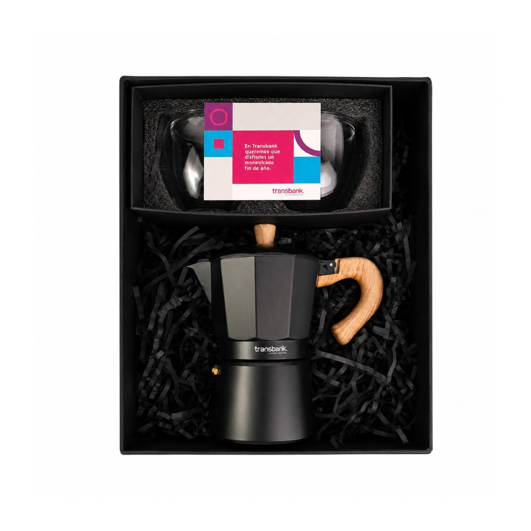 CAFETERA ITALIANA + 2 VASOS DE VIDRIO - Imagen 3