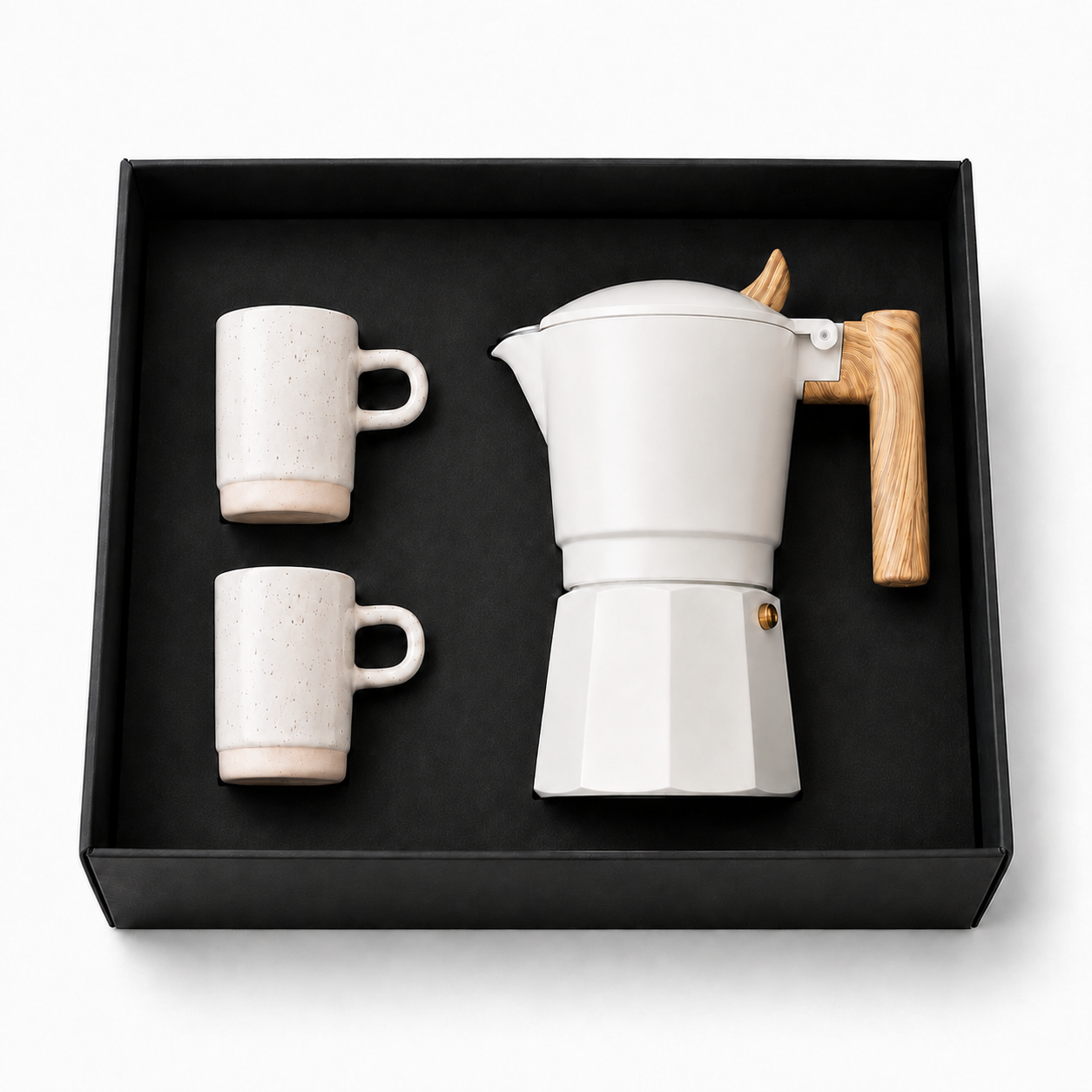 SET CAFETERA ITALIANA + TACITAS CAFÉ CERÁMICA GRES ( NOV 26 )
