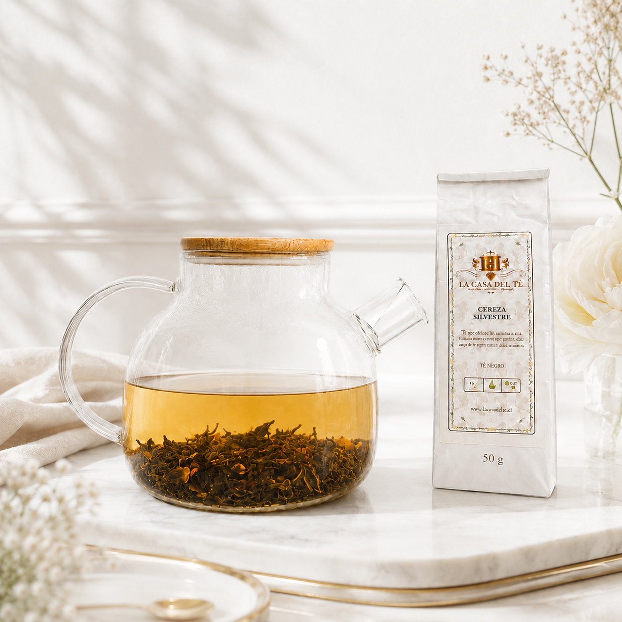 CAJA TETERA VIDRIO + TÉ - Imagen 2